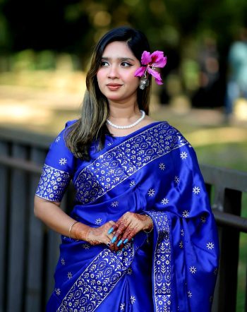 নিউ প্রিমিয়াম জাপানি সিল্ক শাড়ি+ব্লাউজ পিস-১০১